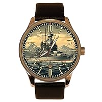 The Battleship Bismarck Retro Germany Kriegsmarine Naval Dial Solid Brass Watch