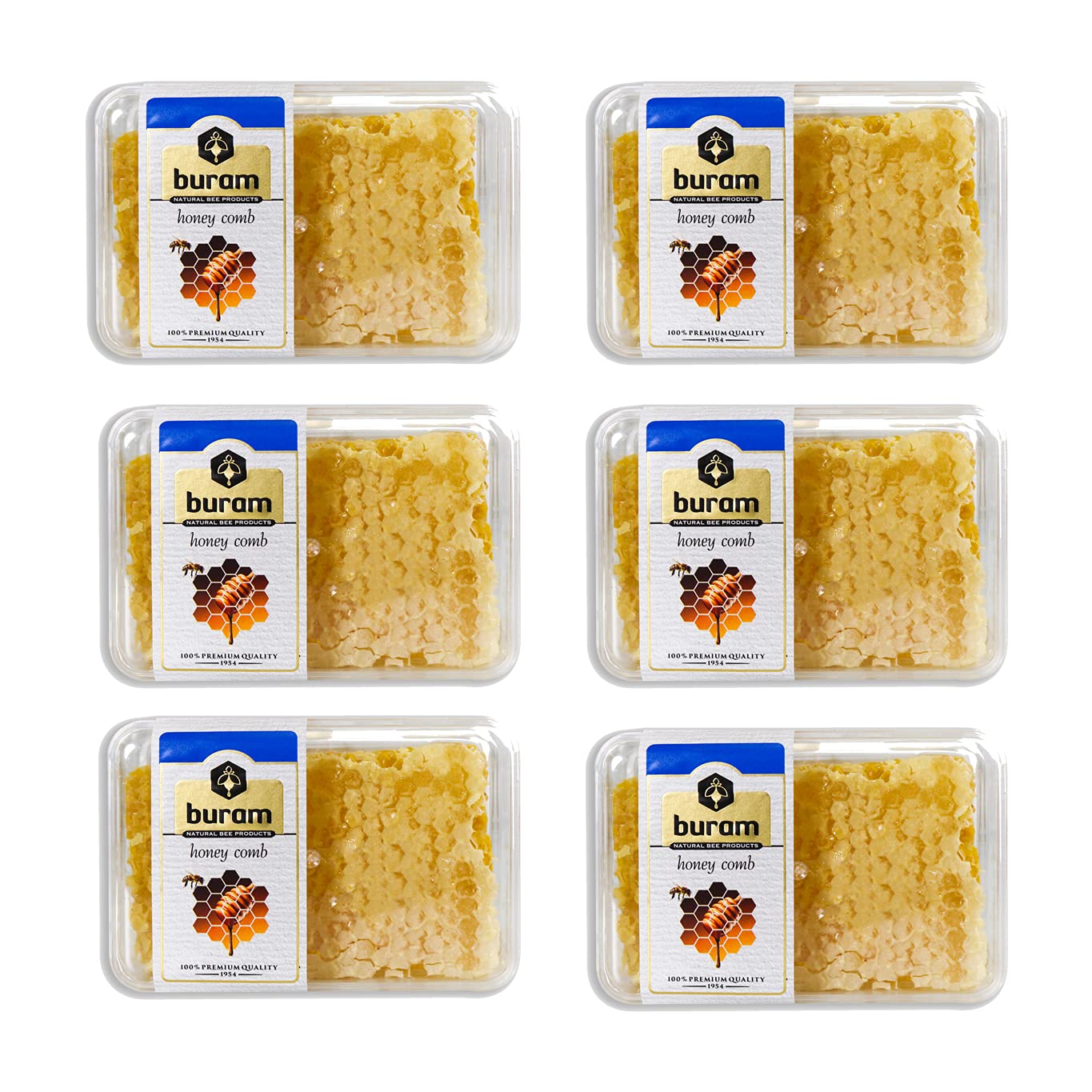 Buram Pure Gourmet Raw Honeycomb-100% All-Natural, No Additives, No Preservatives, From the Turkish Mountains 7.1 oz Pack of 6