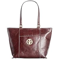 Giani Bernini Women's Glazed Tote, (Wine, One Size)