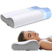 Neck Pillow Memory Foam for Pain Relief Bed Pillow for Sleeping, Ergonomic Orthopedic Cervical for Neck and Shoulder Pain, Side Back Stomach Sleeper