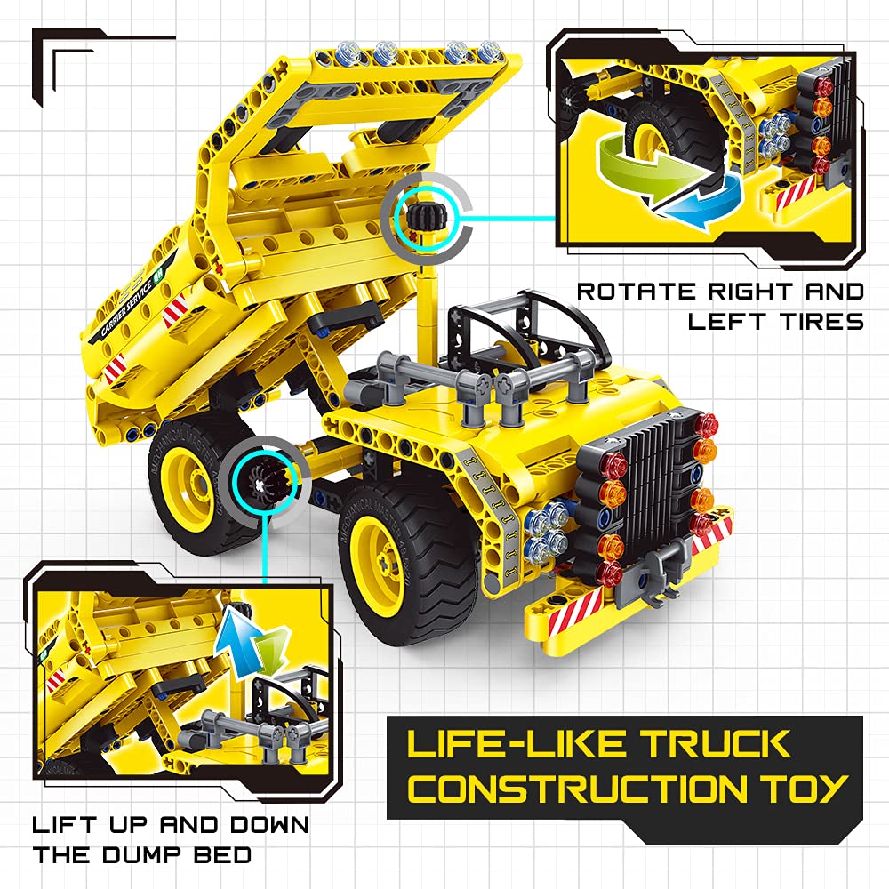 STEM Toy Building Toy for Ages 5, 6, 7, 8, 9, 10, 11, 12 Years Old Kid, Boy, Girl - 2-in-1 Truck Airplane Take Apart Toy, 361 Pcs DIY Building Kit, Learning Engineering Construction Toy, Ideal Gift