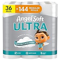 Angel Soft Ultra Toilet Paper, 36 Mega Rolls, Ultra Soft and Strong Toilet Tissue