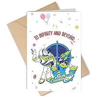Buzz and Woody Birthday Card Greeting Card Cartoon Invitation Cards Blank Inside with Envelopes for Kids Boy Girl 8 x 5.3 inch (20x13.5cm)