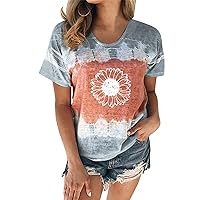 Women's Camisole Tank Tops Graphic Short Sleeve O Neck Vest Retro Outdoor Oversized T Shirts for Women