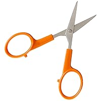 Fiskars 98087097J Curved Craft Scissors, 4 Inch, steel and orange
