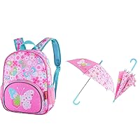Pink Butterfly Pattern Children's Backpack Children's Umbrella Set