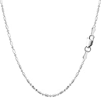 Jewelry Affairs Sterling Silver Rhodium Plated & Diamond Cut Bead Chain Necklace, 1.5mm