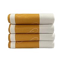 Premium Kitchen Bread Towels by Carlo Lamperti Italy 23x17 (4 Pack) Restaurant-Grade Bread Warming-Serving-Proofing Towels Machine Washable Eco-Friendly Recycled Cotton Poly Durable Hanging Loop Gold
