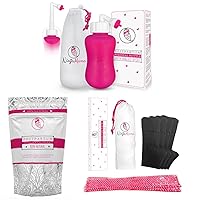 Ninja Mama Postpartum Essentials Care Kit - Peri Bottle, Sitz Bath Soak & Perineal Ice Packs for Postpartum Care