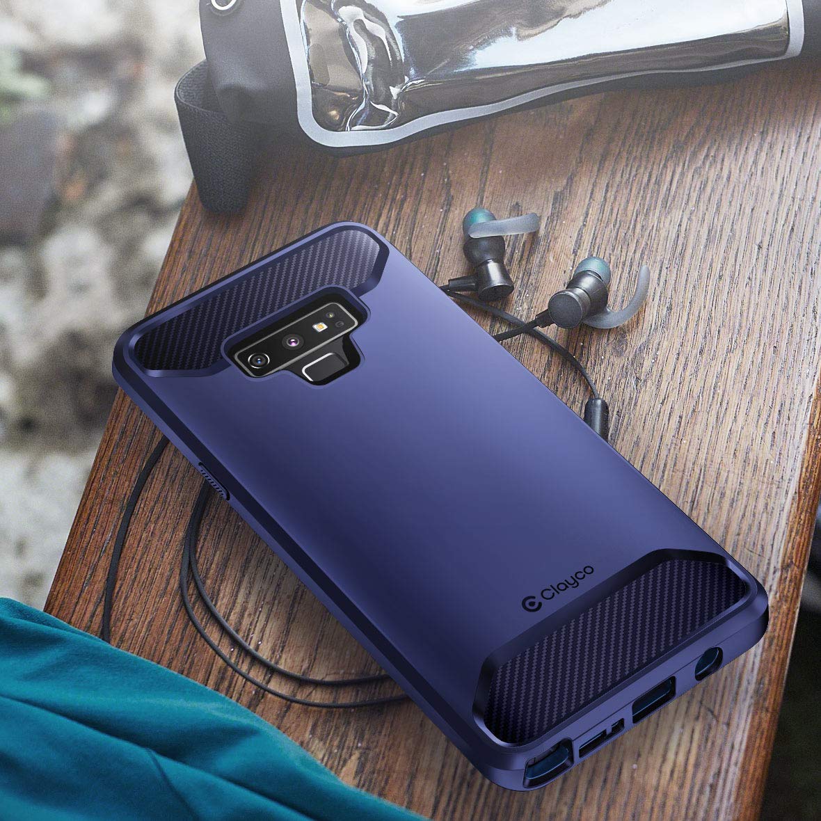 Clayco Xenon Series Samsung Galaxy Note 9 Full-Body Rugged Case - Blue, Built-in 3D Screen Protector