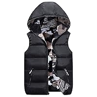 Happy Cherry Kids Winter Hooded Vest Padded Camouflage Reversible Waistcoat Sleevelss Jacket 3-12Y