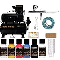 Brand. Airbrush Kit with Quiet Cool Tooty Compressor, Dual Action Harder & Steenbeck ULTRA 2024 airbrush - Includes Water-Based Acrylic Paints Beginner Starter Set