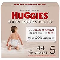 Huggies Size 5 Diapers, Skin Essentials Baby Diapers, Size 5 (27+ lbs), 44 Count