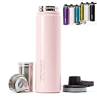 The Tea Spot Steepware Tea Tumbler and Thermos, 22oz, Tea Bottle with tea infuser for loose leaf tea or iced coffee, Sleek Double Wall Tumbler & Insulated Travel Bottle - Rose