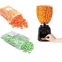 Dispener with 500 Pair Foam Ear Plugs and 2 Refills 500 Pairs Each of Orange, Green Disposable Earplugs 32dB Noise Canceling