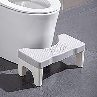 Toilet Stool Poop Stool, Sturdy Plastic Toilet Step Stool for Adults, 7inch Portable Toilet Poop Foot Stool for Bathroom, Potty Stool Squat for Kids Seniors, Easy to Wash