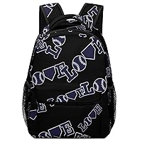 Baseball Love Travel Laptop Backpack Casual Daypack with Mesh Side Pockets for Book Shopping Work