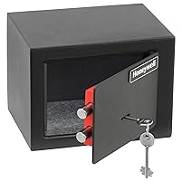 Honeywell Safes & Door Locks - Bolt Down Small Safe Box for Valuables - Steel Security with Key Lock for Personal Document Safety Box - Scratch Resistant & Carpeted Floor - 0.19 Cubic Feet - Black
