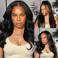 Nadula Yaki Straight Bye Bye Knots Lace Frontal Wig Pre Everything Glueless 13x4 Pre-Cut Lace Front Wig Human Hair with 3D Dome Cap Pre Plucked and Bleached Knots 150% Density 20 inch