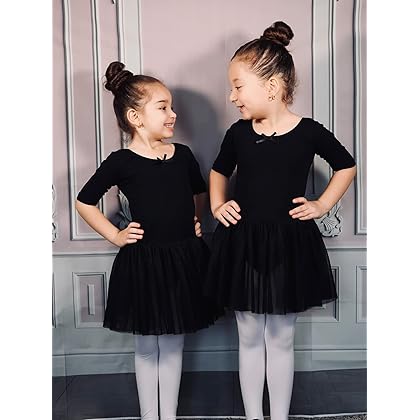 Stelle Puff Sleeve Ballet Leotards for Girls with Sparkly Tutu Skirted Toddler Dance Dress Outfit (Little Kid/Big Kid)