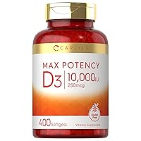 Vitamin D 10000 IU 400 Softgels | Value Size | Max Potency | Non-GMO, Gluten Free Supplement