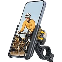 Tiakia Bike Motorcycle Phone Holder,【1S Quick Release】 Universal Phone Mount for Bicycle Anti Shake, 360° Rotation & Tool Free Install, Scooter Bike Holder for 4.5-7.0 inches Smartphone