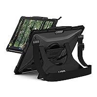 URBAN ARMOR GEAR UAG Designed for Microsoft Surface Pro 11/10/9 Case with Built-in Kickstand Hand & Shoulder Strap Pen Holder Compatible with Type Cover Keyboard Rugged Protective Cover, Plasma Ice