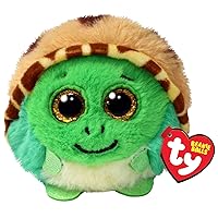 Ty Beanie Ball - Cruiser the Turtle, 8 cm, Plush Toy with Glitter Golden Eyes