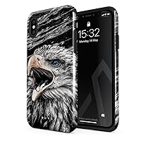 BURGA Phone Case Compatible with iPhone X/XS - Hybrid 2-Layer Hard Shell + Silicone Protective Case -Bird of JOVE Savage Wild Eagle - Scratch-Resistant Shockproof Cover