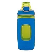 Bubba Flo Kids Water Bottle with Leak-Proof Lid, 16oz Dishwasher Safe Water Bottle for Kids, Impact and Stain-Resistant, Azure
