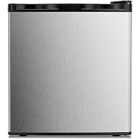 Kismile Mini Freezer,1.1 Cu.ft Upright Freezer with Reversible Single Door,Removable Shelves,Small Freezer with Adjustable Thermostat for Home/Kitchen/Office (Stainless Steel)