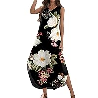 Vestidos Casuales para Mujer White Dress Long Women's Casual Loose One-Piece Long Dress Summer Long Dresses for Women 2024 Casual Maxi Dress for Women Women's Coral Dresses Beach Dresses