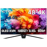 KTC 48 Inch 4K OLED Gaming Monitor, 0.1ms GTG 138Hz, 134% sRGB, 4-Side Frameless, Type-C 90W, Speakers,Remote, Freesync G-Sync, DP/HDMI/USB, VESA, Ultrawide OLED Monitor for Gaming/Movie/More