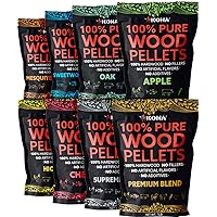 Kona Wood Pellets All Variety Pack, Intended for Ninja Woodfire Outdoor Grill, Wood Fire Oven & Smoker, 8, 1lb Resealable Bags