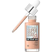 Super Stay Up to 24HR Skin Tint, Radiant Light-to-Medium Coverage Foundation, Makeup Infused With Vitamin C, 130, 1 Count