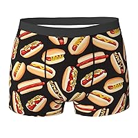 Fun Food Hot Dogs Print Warriors & Scholars Mens Boxer Briefs for Men Pack of Underwear Boys Boxer Briefs