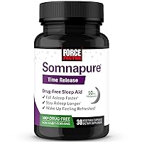 Somnapure Time Release Drug-Free Sleep Aid for Adults with Melatonin 10mg and Valerian Root, Extended Release Sleeping Pills, Fall Asleep Calm at Night, Wake Up Refreshed, 30 Capsules
