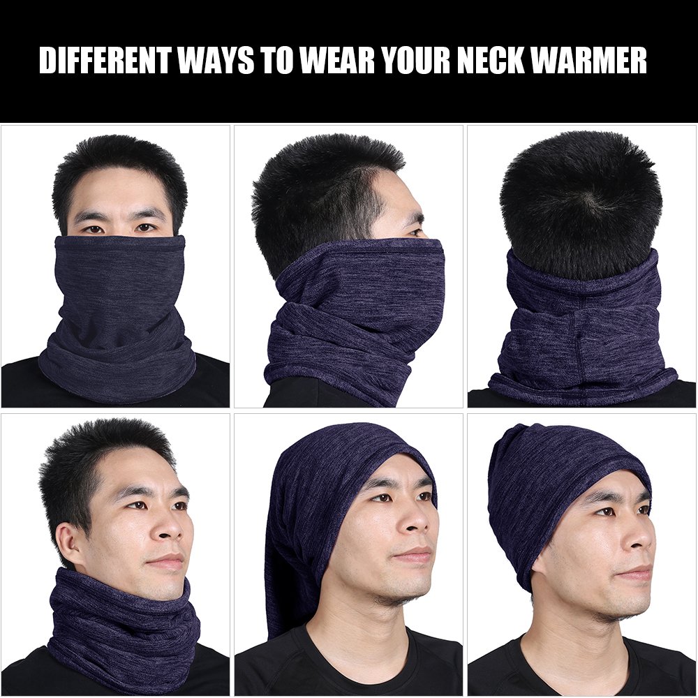 wtactful Soft Fleece Neck Gaiter Warmer Face Mask for Cold Weather Winter Outdoor Sports