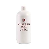 Mystic Moments | Mustard Seed Carrier Oil - 1 Litre - Pure & Natural Oil Perfect for Hair, Face, Nails, Aromatherapy, Massage and Oil Dilution Vegan GMO Free