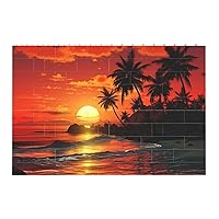 Tropical Sunset Print Building Brick Rectangle Building Block Personalized Brick Block Puzzles Novelty Brick Jigsaw for Men Women Birthday Valentine's Day Gifts