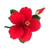 Global Sugar Art Hibiscus Sugar Cake Flowers Spray, Red, 1 Count by Chef Alan Tetreault