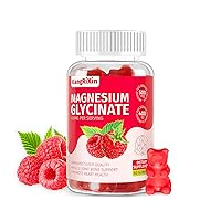 Magnesium Glycinate Gummies 400mg - Sugar Free Magnesium Potassium Supplement with Vitamin D, B6, CoQ10 - Gluten Free, Non GMO Chewable Gummies - 60 Raspberry Gummies