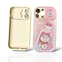 Cute Silicone Case for iPhone 14 Pro Max with Camera Protection/Asian Style/ 6 Variations Multicolor (Peach Yakun)
