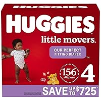 Little Movers Diapers, Size 4-22-37 Pounds (156 Count)