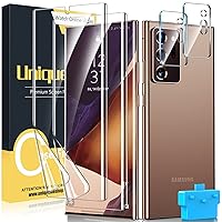 UniqueMe [2+2 Pack] Compatible with Samsung Galaxy Note 20 Ultra 6.9 inch Soft TPU Screen Protector 【Not Glass】 and Camera Lens Protector,HD Clarity [Case Friendly][Bubble Free] [Anti-slip tool]