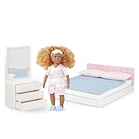 Lori Dolls – Nahla's Sweet Dreams Set – Mini Doll & Toy Bedroom Furniture – 6-inch Doll & Dollhouse Accessories – Bed, Pillows, Blanket, Dresser – Play Set for Kids – 3 Years +