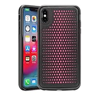 Rocstor Premium Shadow Collection Case for iPhone Xs Max – Modern Style Pattern – Black/Fuchsia (Pink/Purple) Color - Military Standard 810G Tested