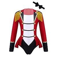 ACSUSS Circus Ringmaster Outfit for Girls Long Sleeve Tassel Adorned Jumpsuit Halloween Cosplay Costume
