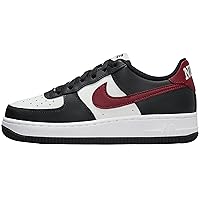 Nike Air Force 1 Big Kids' Shoes (FZ4351-001, Black/Summit White/White/Dark Team Red) Size 3