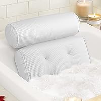 Waterproof Bath Cushion,Luxury Bathtub Pillow Cushion,Comfort Bath Pillow with Non-Slip Suction Cups,for Perfect Head, Neck, Back and Shoulder Support